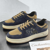 Εκτύπωση μόδας Μπλε ανδρικά παπούτσια Skateboard Αντιολισθητικά Αθλητικά παπούτσια χαμηλής κοπής για άντρες Αθλητικά παπούτσια για υπαίθρια προπόνηση Ανδρικά αθλητικά παπούτσια homme