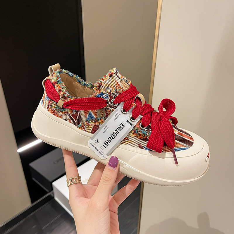 Γυναικεία χοντρά παπούτσια Daddy Παπούτσια πάνινα παπούτσια με παχιά κάτω πλατφόρμα, καμβάς, παπούτσια για γυναίκες Zapatillas De Deporte 2022