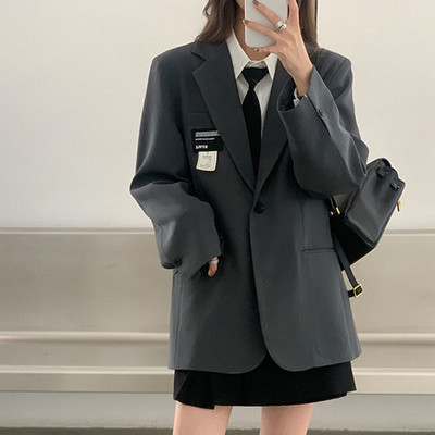 Μπλέιζερ Γυναικείο Φθινοπωρινό Κορεάτικο Κομψό Μαλακό Παλτό Γραφείο Γυναικείο Μασίφ Harajuku Μοντέρνο κοστούμι μόδας με χαλαρή τσέπη