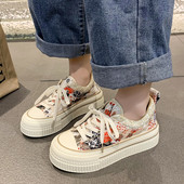 Pavasario rudeniniai apatiniai drobiniai batai Moteriški sportbačiai Platforminiai sportbačiai Suvarstomi plokščiapadžiai Batai Moteriški laisvalaikio batai Zapatos De Mujer