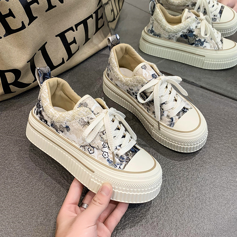 Pavasario rudeniniai apatiniai drobiniai batai Moteriški sportbačiai Platforminiai sportbačiai Suvarstomi plokščiapadžiai Batai Moteriški laisvalaikio batai Zapatos De Mujer
