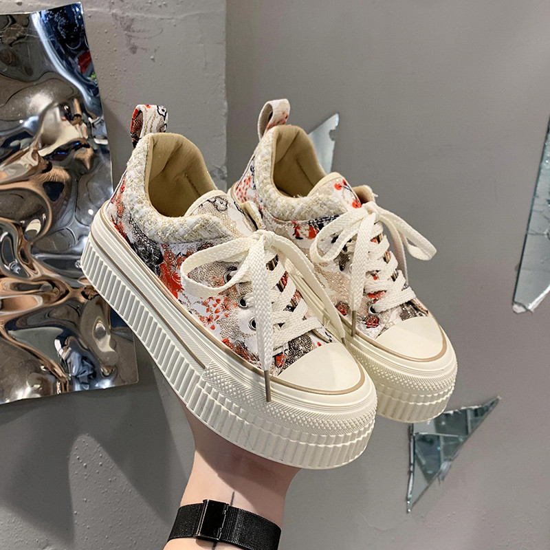 Pavasario rudeniniai apatiniai drobiniai batai Moteriški sportbačiai Platforminiai sportbačiai Suvarstomi plokščiapadžiai Batai Moteriški laisvalaikio batai Zapatos De Mujer