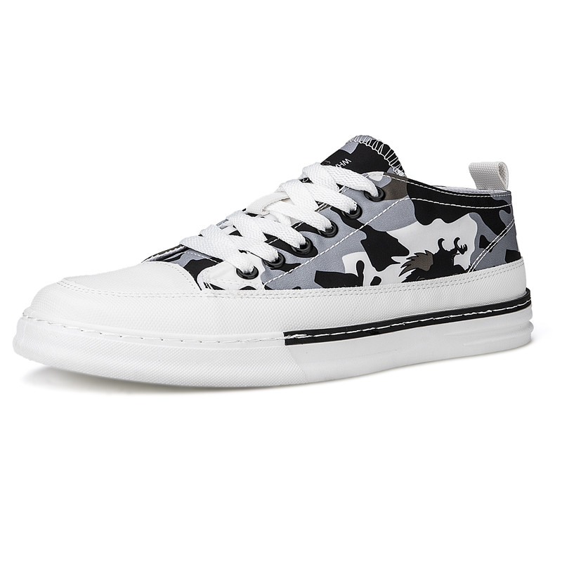 Ανδρικά παπούτσια για σκέιτμπορντ Καμβάς αθλητικό καμουφλάζ Δροσερά ελαφριά αθλητικά παπούτσια για εξωτερικούς χώρους Αθλητικά παπούτσια Αντρική επίπεδη πλατφόρμα που αναπνέει