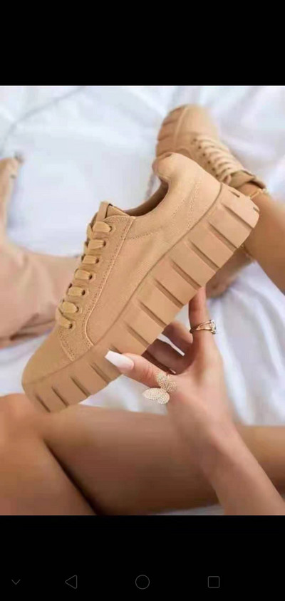 Γυναικεία Βουλκανιζέ Παπούτσια 2022 Καμβά με στρογγυλά ίσια παπούτσια με γυναικεία αθλητικά παπούτσια με κορδόνια σε Plus μέγεθος casual γυναικεία παπούτσια πλατφόρμας