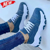 Νέα γυναικεία αθλητικά παπούτσια Casual μονόχρωμα αθλητικά παπούτσια Πλατφόρμα Lace Up Αθλητικά παπούτσια Αναπνεύσιμα άνετα αντιολισθητικά παπούτσια