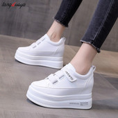 Πλατφόρμα λευκών παπουτσιών Αθλητικά Γυναικεία Ανοιξιάτικα γυναικεία πάνινα παπούτσια Αύξηση ύψους Παπούτσια Ογκώδη Παπούτσια Αναπνεύσιμα Παπούτσια Αναψυχής Αθλητικά Παπούτσια