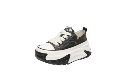 Ženske cipele 2023. Visokokvalitetne platnene tenisice s visokim potpeticama s ravnim dnom Jesenske cipele na vezivanje u različitim bojama Ženske vulkanizirane cipele