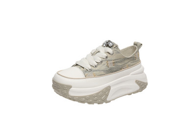 Ženske cipele 2023. Visokokvalitetne platnene tenisice s visokim potpeticama s ravnim dnom Jesenske cipele na vezivanje u različitim bojama Ženske vulkanizirane cipele