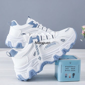 Ženske nove debele tenisice Ženske prozračne mrežaste ležerne tenisice s platformom Teniske ženske platforme Vulkanizirane cipele na vezanje Proljeće