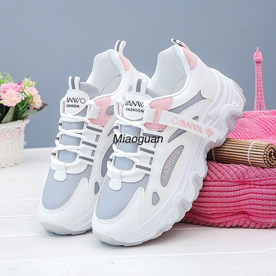 Ženske nove debele tenisice Ženske prozračne mrežaste ležerne tenisice s platformom Teniske ženske platforme Vulkanizirane cipele na vezanje Proljeće