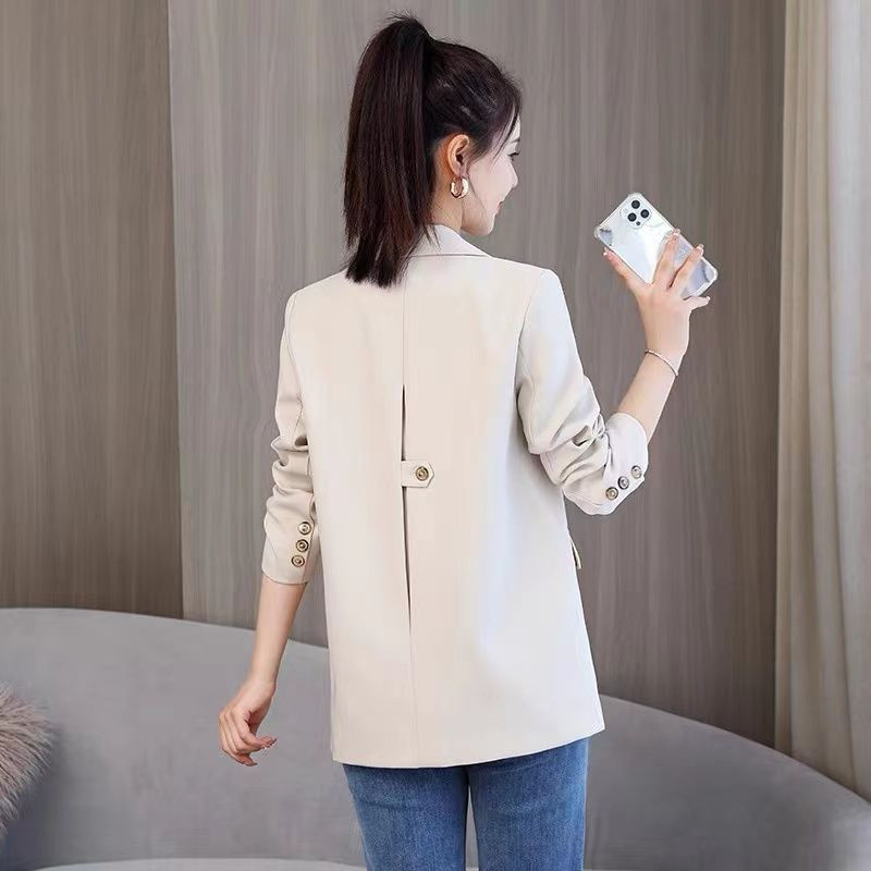 Novi jesenski ženski blejzer 2023. Korejski sakoi dugih rukava s urezima Ženska jakna za uredske poslove Tanki prikladni sakoi Ženska jakna