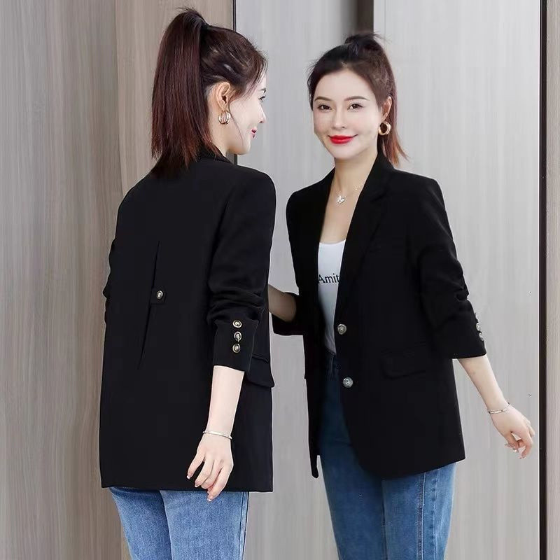 Novi jesenski ženski blejzer 2023. Korejski sakoi dugih rukava s urezima Ženska jakna za uredske poslove Tanki prikladni sakoi Ženska jakna