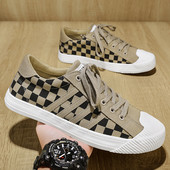 Ανοιξιάτικο Καλοκαίρι Ρετρό Χακί Ανδρικά Βουλκανιζέ Παπούτσια Ελαφρύ, επίπεδη πάνινα πάνινα ανδρικά Skateboard Αθλητικά παπούτσια χαμηλού κοψίματος για άνδρες