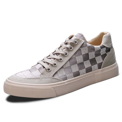 Ανοιξιάτικο Καλοκαίρι Ρετρό Χακί Ανδρικά Βουλκανιζέ Παπούτσια Ελαφρύ, επίπεδη πάνινα πάνινα ανδρικά Skateboard Αθλητικά παπούτσια χαμηλού κοψίματος για άνδρες