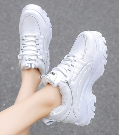 2022 New Style Παπούτσια Γυναικεία Αθλητικά Παπούτσια Γυναικεία Casual Παπούτσια Ασανσέρ με χοντρό πάτο Γυναικεία συνθετικά λευκά παπούτσια