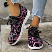 Medvilniniai audiniai žemakulniai sportbačiai 2023 m. suvarstomi moteriški batai pavasario/rudens spauda Mišrių spalvų sportbačiai Zapatillas Deportivas