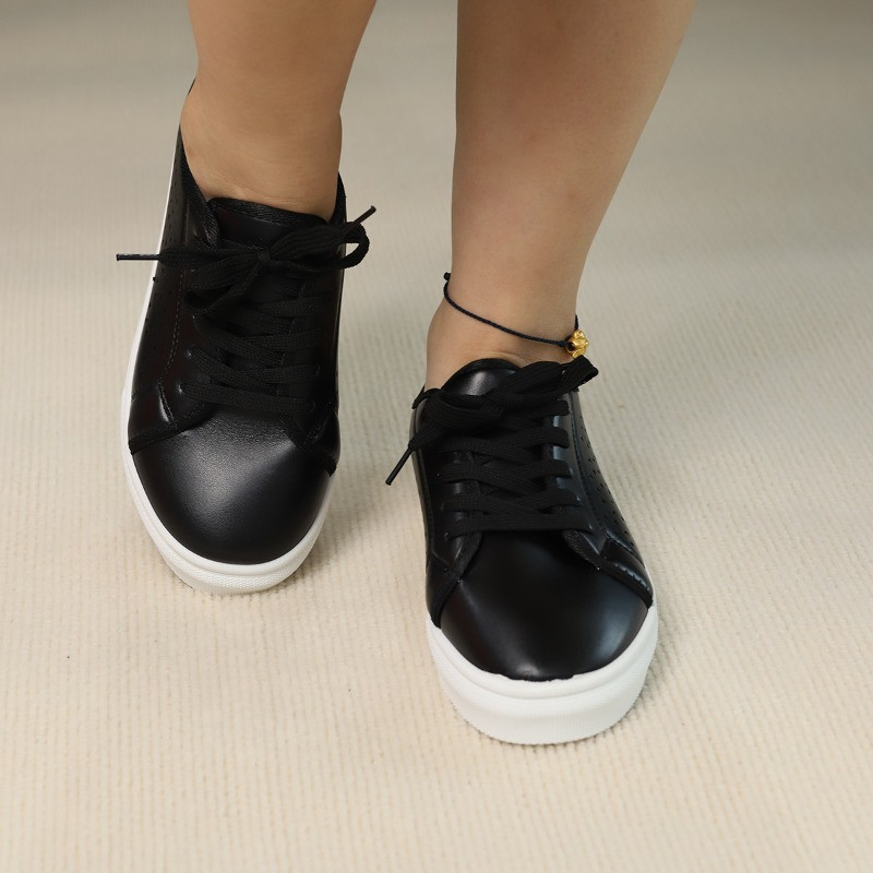 Pantofi PU cu toc mic pentru femei 2023, de înaltă calitate, primăvară/toamnă, țesătură de bumbac, cu șireturi, pantofi de damă, încălțați, pantofi pentru femei