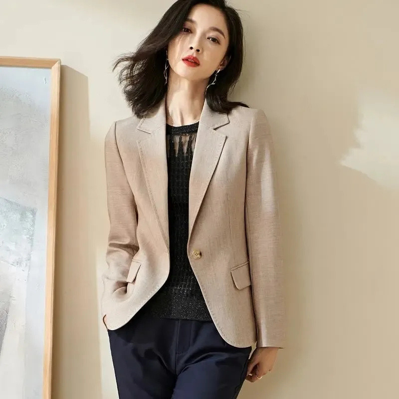 Moterų pavasario rudens švarkas, 2023 m. Nauja mada, ilgomis rankovėmis, verslo darbas, biuro laisvalaikio kostiumai, švarkas, paltai, viršutiniai drabužiai, moteriški viršutiniai drabužiai