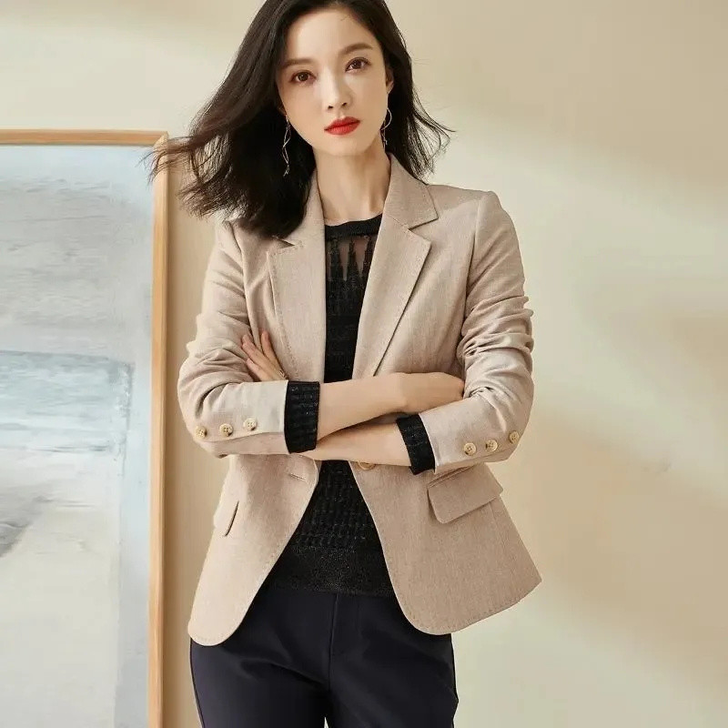 Moterų pavasario rudens švarkas, 2023 m. Nauja mada, ilgomis rankovėmis, verslo darbas, biuro laisvalaikio kostiumai, švarkas, paltai, viršutiniai drabužiai, moteriški viršutiniai drabužiai