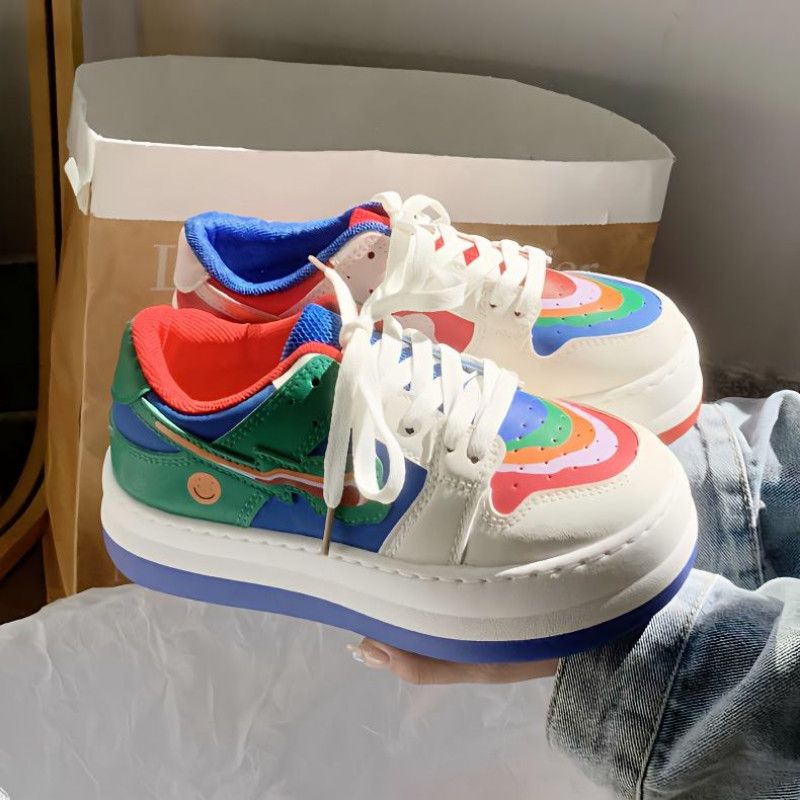 SHANPA Niche Design Originalne cipele u duginim bojama Novo ljeto 2023. Raznoliko za ležerne studente Korejske modne cipele Zapatillas Mujer