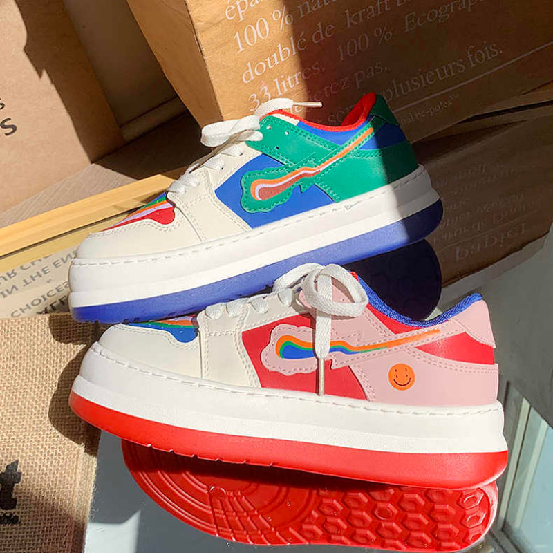 SHANPA Niche Design Originalne cipele u duginim bojama Novo ljeto 2023. Raznoliko za ležerne studente Korejske modne cipele Zapatillas Mujer