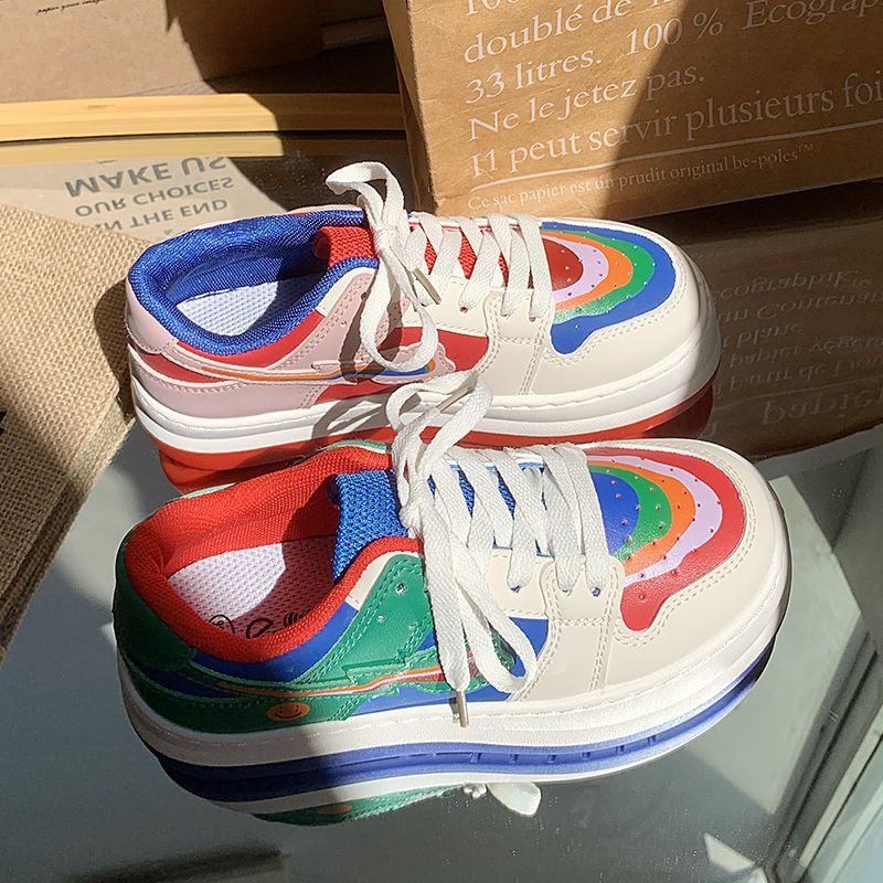 SHANPA Niche Design Originalne cipele u duginim bojama Novo ljeto 2023. Raznoliko za ležerne studente Korejske modne cipele Zapatillas Mujer