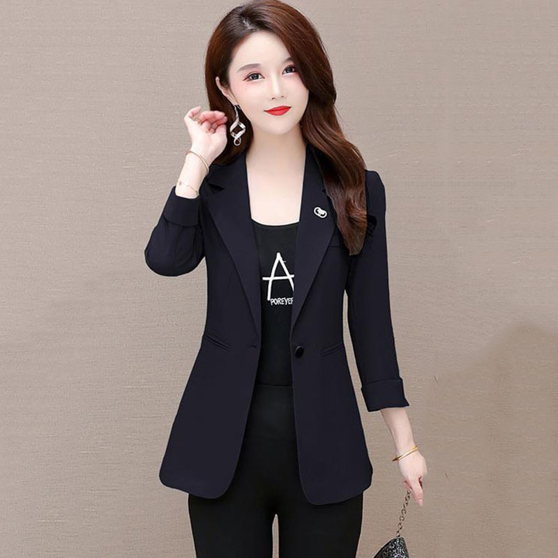 Crno odijelo Ženski kaput Proljeće Jesen 2023. Nova moda Korejski sakoi dugih rukava Ženska jakna Ležerna ženska majica sakoa E389
