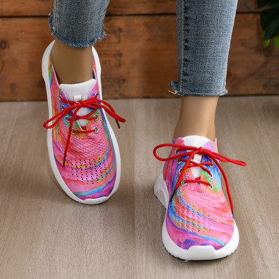 2023 Νέα Γυναικεία Βουλκανιζέ Παπούτσια Lace Up Μικτά Χρώματα Γυναικεία Βουλκανιζέ Αθλητικά Παπούτσια Casual Μονά παπούτσια με στρογγυλή μύτη