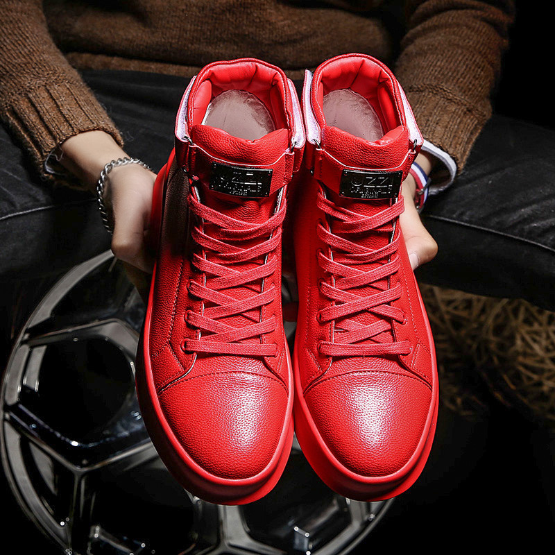 Επώνυμα Ανδρικά ψηλά πάνινα παπούτσια Άνετα δερμάτινα παπούτσια Skateboard Αντιολισθητικά αθλητικά παπούτσια πλατφόρμας Zapatillas Hombre Ανδρικά υποδήματα