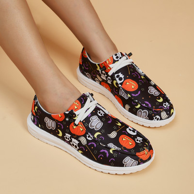 PU Flat Bottom 2023 Νέα γυναικεία παπούτσια με κορδόνια Άνοιξη/Φθινόπωρο μεικτά χρώματα Γυναικεία αθλητικά παπούτσια Zapatillas Deportivas Para Mujeres