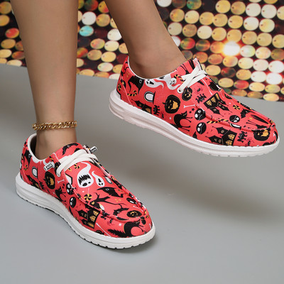 PU Flat Bottom 2023 Νέα γυναικεία παπούτσια με κορδόνια Άνοιξη/Φθινόπωρο μεικτά χρώματα Γυναικεία αθλητικά παπούτσια Zapatillas Deportivas Para Mujeres