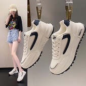 Pantofi vulcanizați de modă pentru femei, pantofi de alergare cu ochiuri plate, cu platformă pentru femei, pantofi de sport, retro, groși