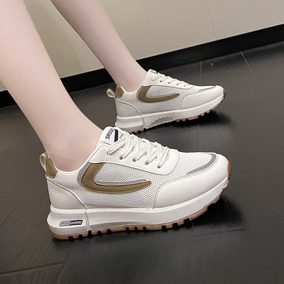 Pantofi vulcanizați de modă pentru femei, pantofi de alergare cu ochiuri plate, cu platformă pentru femei, pantofi de sport, retro, groși