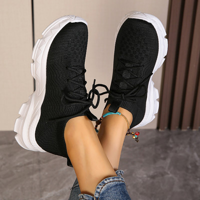 Kingad naistele 2023 Uued kvaliteetsed nööriga vulkaniseeritud kingad Mood vabaaja spordialad Naiste kingad ümmarguse varbaga ühekordsed kingad