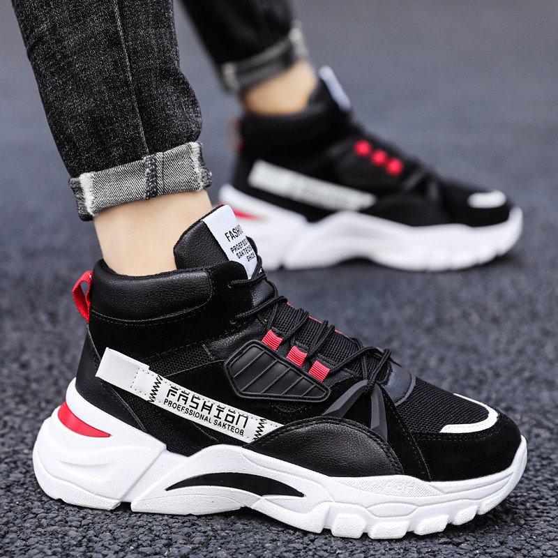 Ολοκαίνουργια ανδρικά αθλητικά παπούτσια με παχύ κάτω μέρος Αναπνεύσιμα παπούτσια μπάσκετ Ανδρικά ψηλά αθλητικά παπούτσια για τρέξιμο εξωτερικού χώρου