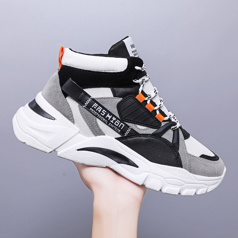 Ολοκαίνουργια ανδρικά αθλητικά παπούτσια με παχύ κάτω μέρος Αναπνεύσιμα παπούτσια μπάσκετ Ανδρικά ψηλά αθλητικά παπούτσια για τρέξιμο εξωτερικού χώρου