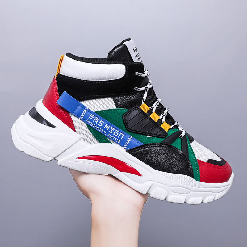 Ολοκαίνουργια ανδρικά αθλητικά παπούτσια με παχύ κάτω μέρος Αναπνεύσιμα παπούτσια μπάσκετ Ανδρικά ψηλά αθλητικά παπούτσια για τρέξιμο εξωτερικού χώρου