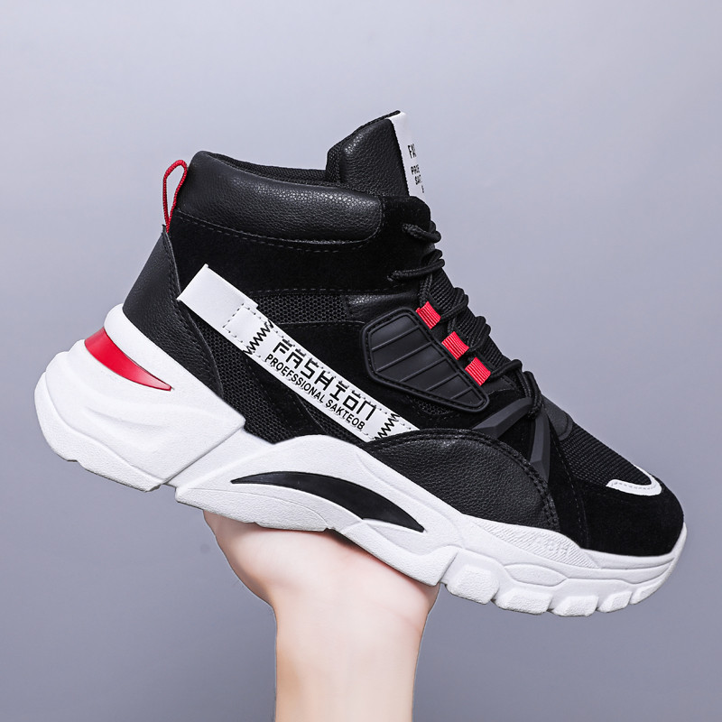 Ολοκαίνουργια ανδρικά αθλητικά παπούτσια με παχύ κάτω μέρος Αναπνεύσιμα παπούτσια μπάσκετ Ανδρικά ψηλά αθλητικά παπούτσια για τρέξιμο εξωτερικού χώρου