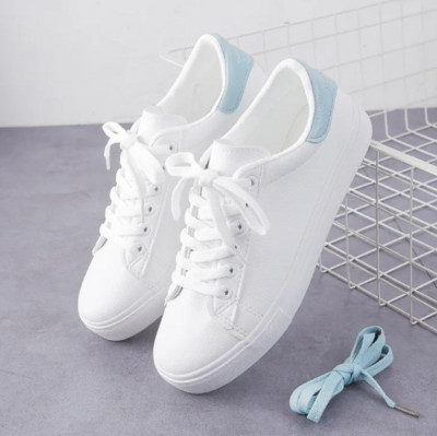 Wnfsy Fashion Γυναικεία Flat Sneakers Άνοιξη Φθινόπωρο Λευκά Casual Παπούτσια Αναπνεύσιμα λουλούδια με κορδόνια Λευκά παπούτσια τένις Zapatos De Mujer