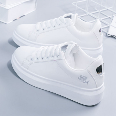 Wnfsy Fashion Γυναικεία Flat Sneakers Άνοιξη Φθινόπωρο Λευκά Casual Παπούτσια Αναπνεύσιμα λουλούδια με κορδόνια Λευκά παπούτσια τένις Zapatos De Mujer