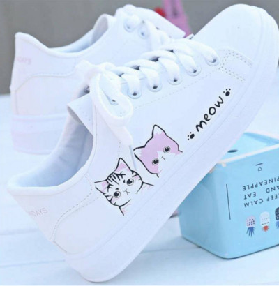 Wnfsy Fashion Γυναικεία Flat Sneakers Άνοιξη Φθινόπωρο Λευκά Casual Παπούτσια Αναπνεύσιμα λουλούδια με κορδόνια Λευκά παπούτσια τένις Zapatos De Mujer