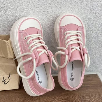 Feerldi Chic Mango Toe Wide Feet Sneakers Women Ulzzang Canvas Sport Shoes Designer Harajuku Shoes Brand Plimsolls Platform