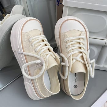 Feerldi Chic Mango Toe Wide Feet Sneakers Women Ulzzang Canvas Sport Shoes Designer Harajuku Shoes Brand Plimsolls Platform