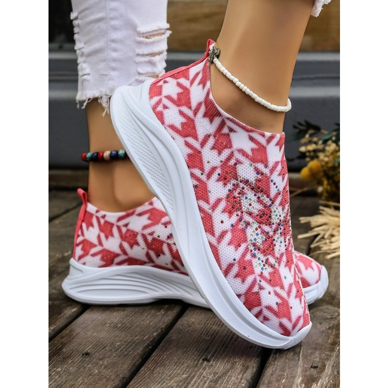 Naiste kingad 2023 Soe sooduspakkumine Võrgust madalast kontsaga tossud Kevad-sügis lillelised Bling Naiste vabaajaspordijalatsid