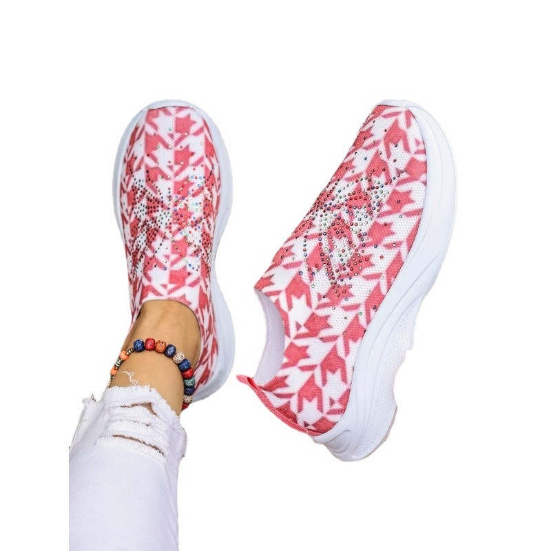 Naiste kingad 2023 Soe sooduspakkumine Võrgust madalast kontsaga tossud Kevad-sügis lillelised Bling Naiste vabaajaspordijalatsid