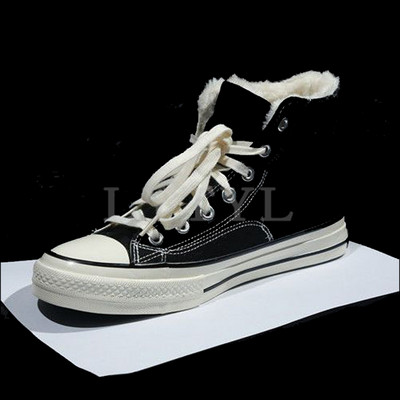 Γυναικεία χειμερινά βελούδινα ανδρικά παπούτσια από καμβά Κορεατικά ψηλά κορυφαία παπούτσια χιονιού ανδρικά αθλητικά παπούτσια