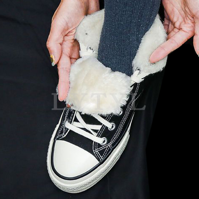 Γυναικεία χειμερινά βελούδινα ανδρικά παπούτσια από καμβά Κορεατικά ψηλά κορυφαία παπούτσια χιονιού ανδρικά αθλητικά παπούτσια