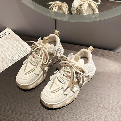 Moipheng Γυναικεία Casual Παπούτσια Skateboard Χονδρά αθλητικά παπούτσια με χοντρή σόλα που αναπνέουν με κορδόνια βουλκανισμένα παπούτσια Γυναικεία πάνινα παπούτσια πλατφόρμας