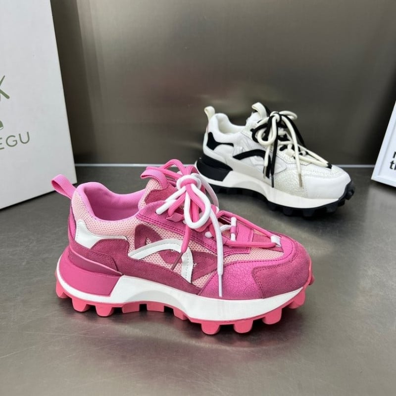 2023 Νέα γυναικεία αθλητικά παπούτσια Χοντρές σόλες Άνετα ίσια παπούτσια εξωτερικού χώρου Πλατφόρμα ψηλά κορδόνια Γυναικεία αθλητικά παπούτσια μόδας