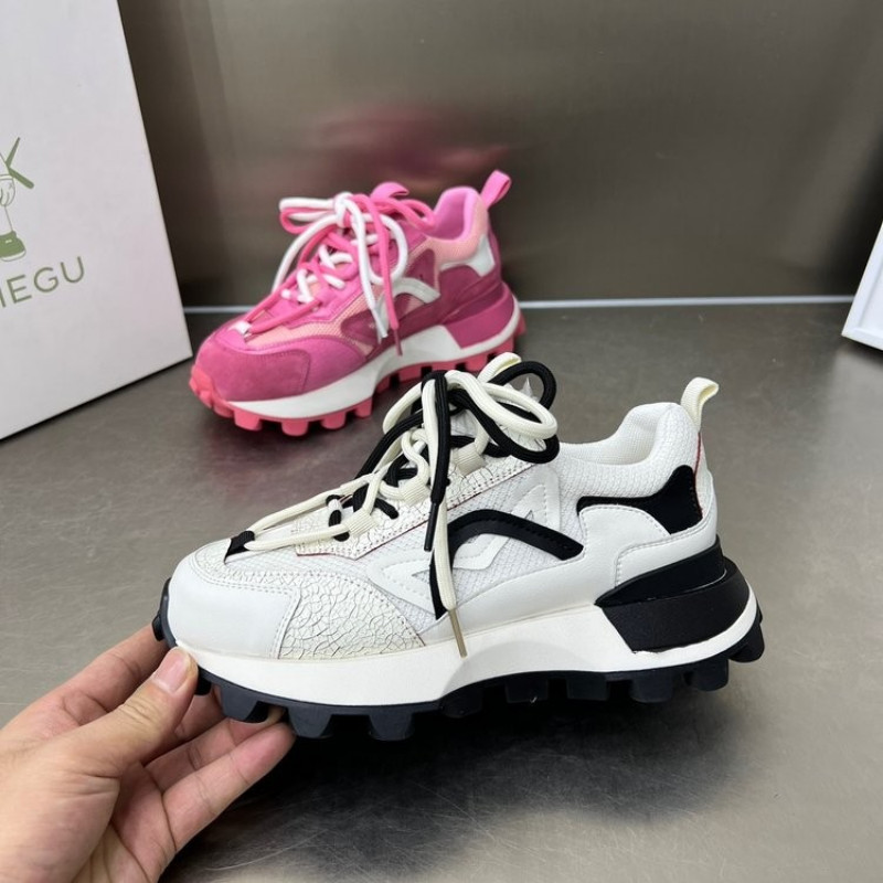 2023 Νέα γυναικεία αθλητικά παπούτσια Χοντρές σόλες Άνετα ίσια παπούτσια εξωτερικού χώρου Πλατφόρμα ψηλά κορδόνια Γυναικεία αθλητικά παπούτσια μόδας